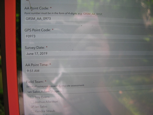 GRSM Accuracy Assessment. Plot Code: GRSM_AA_0973_1