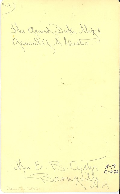 Portrait of General George Armstrong Custer with the Grand Duke Alexis Alexandrovich