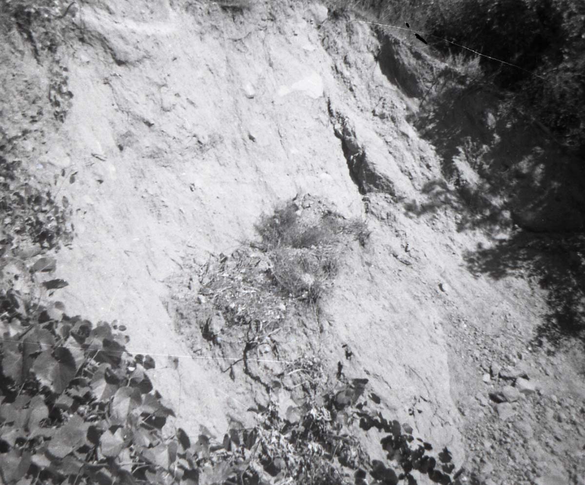 BW photo of a rock slide at the gateway to the narrows.