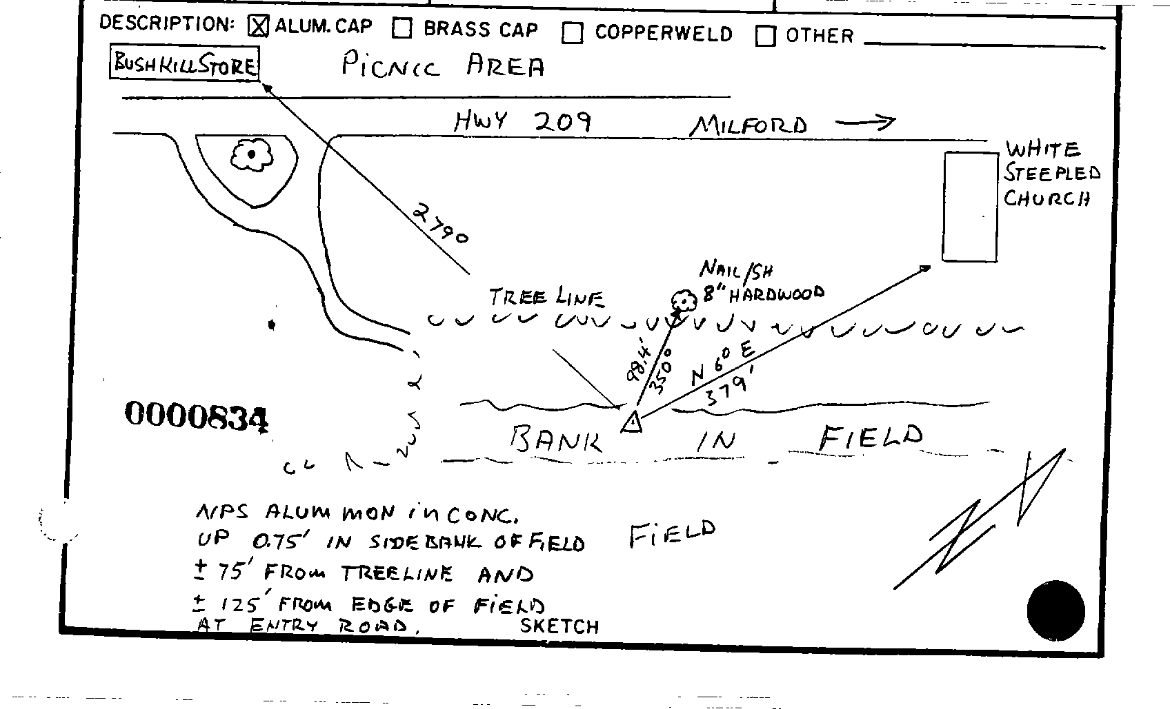 00000834 Survey Monumentation Sketch