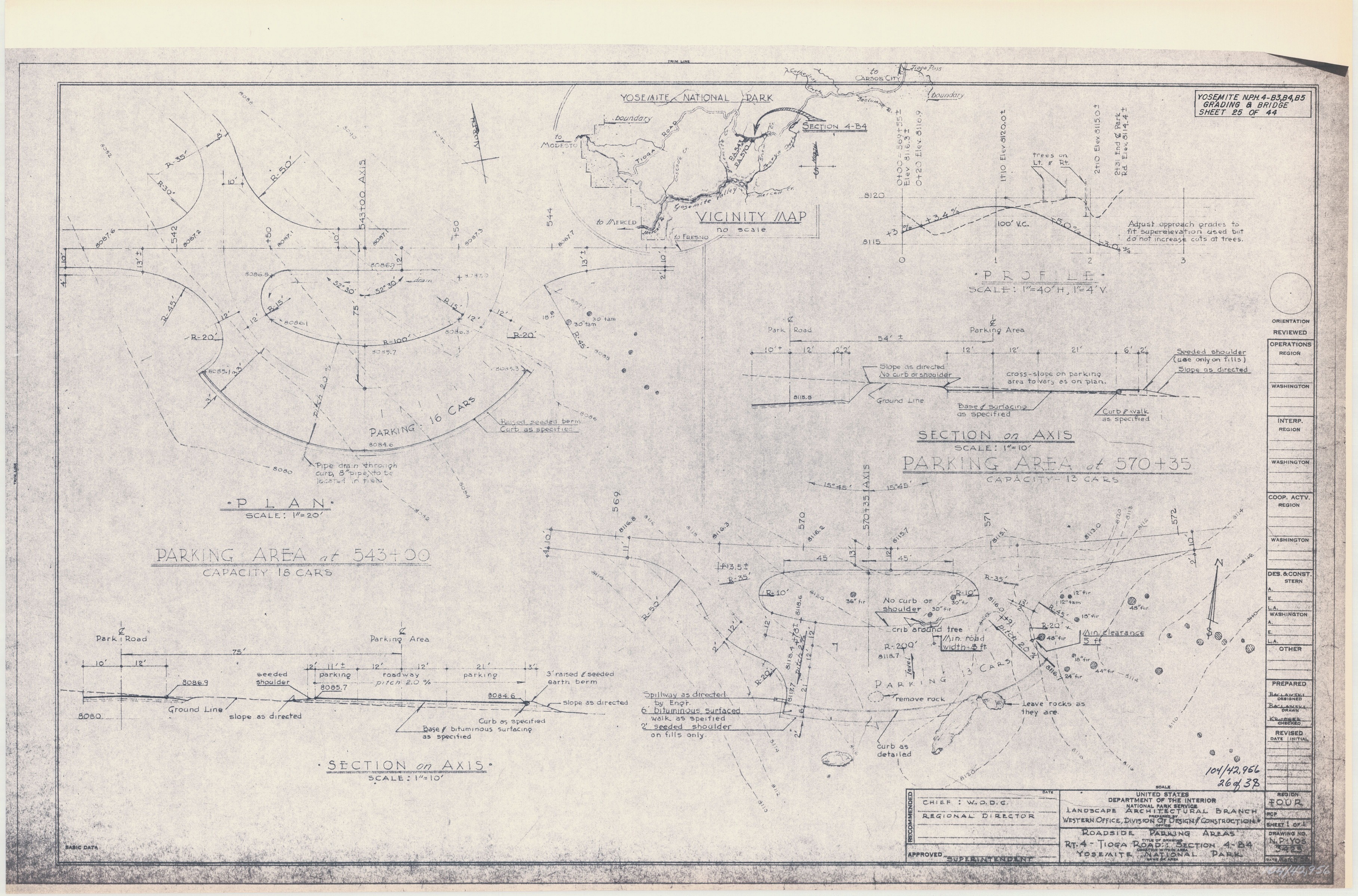 Roadside Parking Areas Rt. 4 - Tioga Road: Section 4-B4 Yosemite National Park