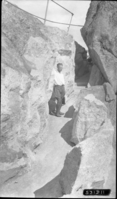 Moro Rock, SNP. Construction, Asst. Landscape Architect Merel S. Sager. NPS Individuals.. SEKI Historic Image