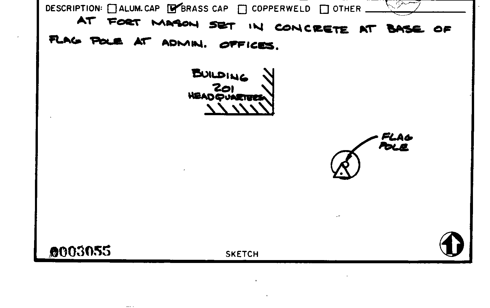 00003055 Survey Monumentation Sketch