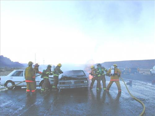 Vehicle fire training at Mesa Verde National Park, 2001