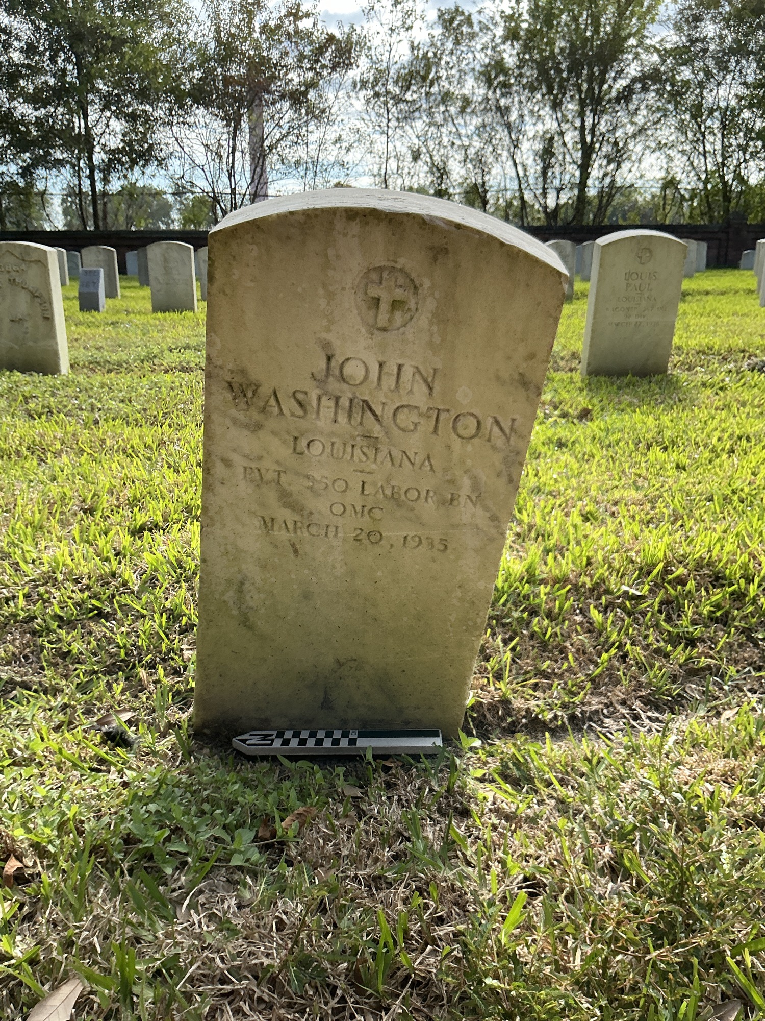 Extra image of upright marble headstone with flat face.