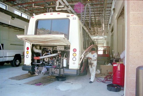 Color Photos of the official launch of the Zion shuttle system- same day as the new visitor center opening.