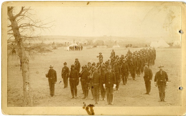 'Indian Infantry Company,' Column of Soldiers in Winter Uniforms