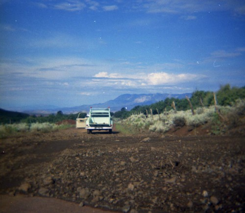 Color Photos of rock slides in Kolob Canyon.