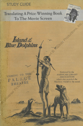 Cover of study guide created to accompany 1964 film adaptation of Island of the Blue Dolphins