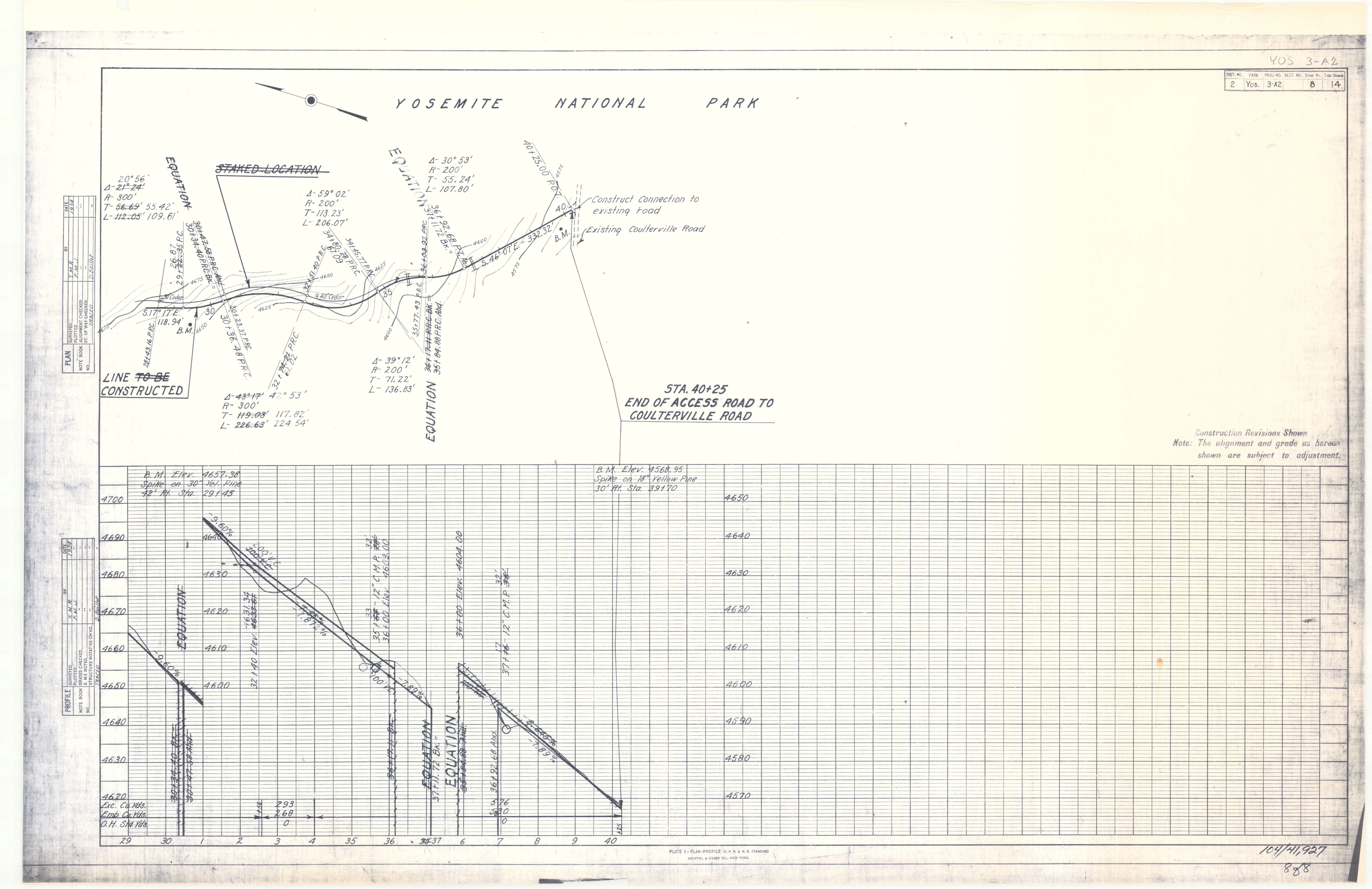 Plan and Profile Yosemite Nat'l Park