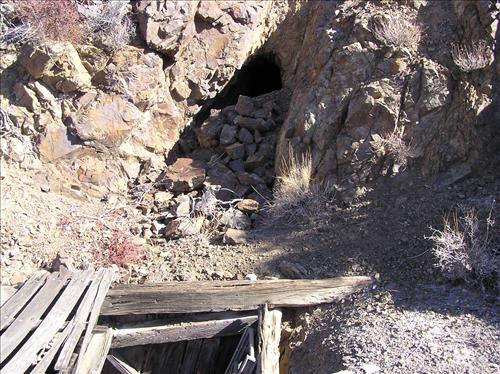 Open shafts and adits at Bighorn Mine, an abandoned gold mine in Feb 2007 and Jan 2009.