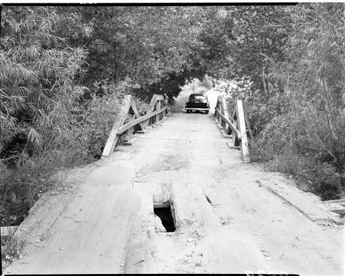 Bridge across Virgin River near South Entrance, access to properties east of river.