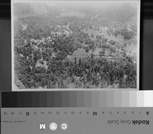 Yosemite Valley and Government Center aerial view.