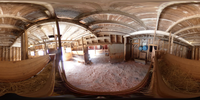 Spherical image of a goat barn