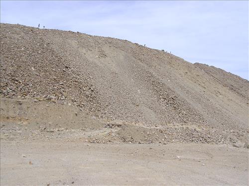 Morning Star Mine, an abandoned open pit gold mine with large waste rock piles.
