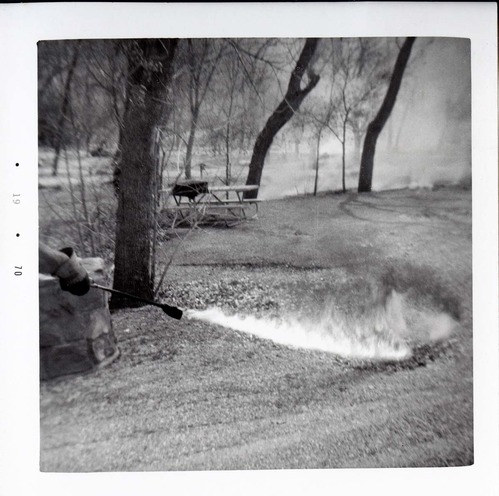 Park personnel burning and clearing brush in South Campground.