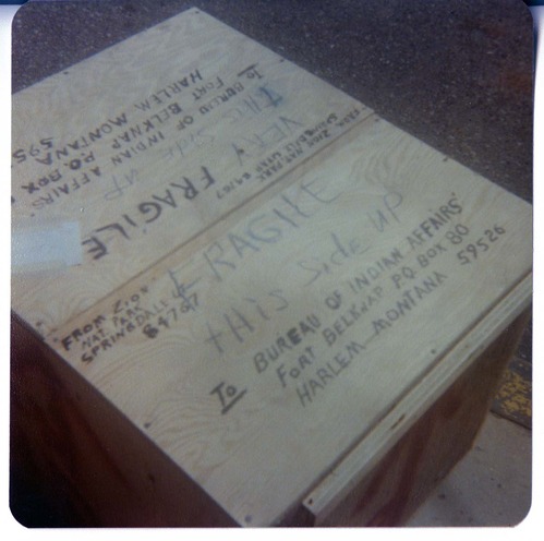 Package being prepared to ship from the maintenance yard.