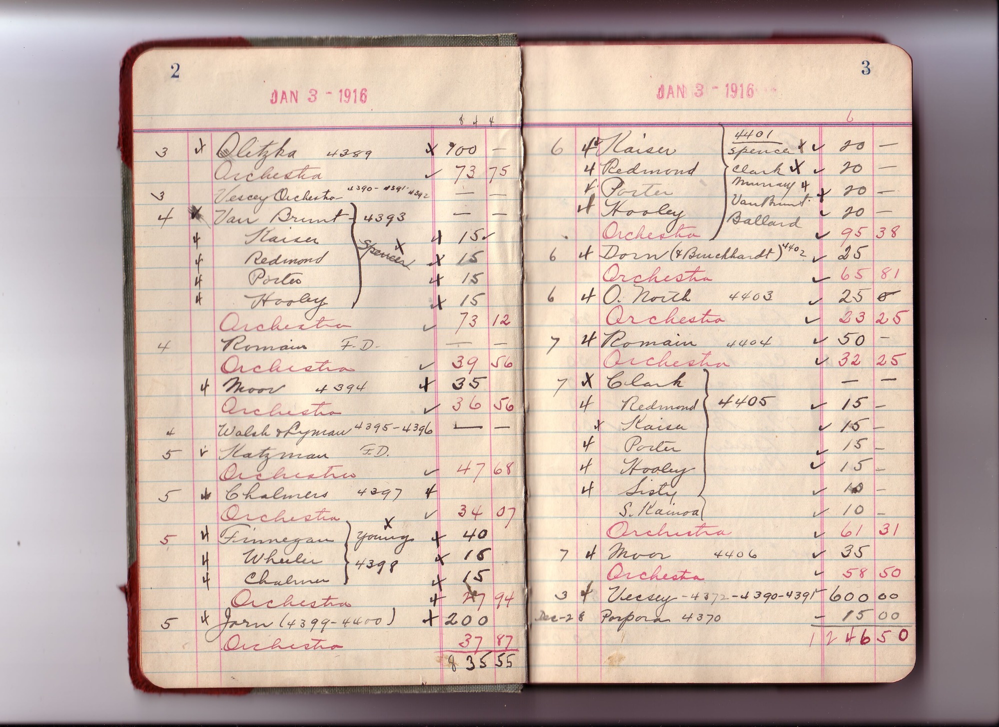 Thomas Edison's New York City Recording Studio Cash Book 13 (of 21), Image 04 (of 80).