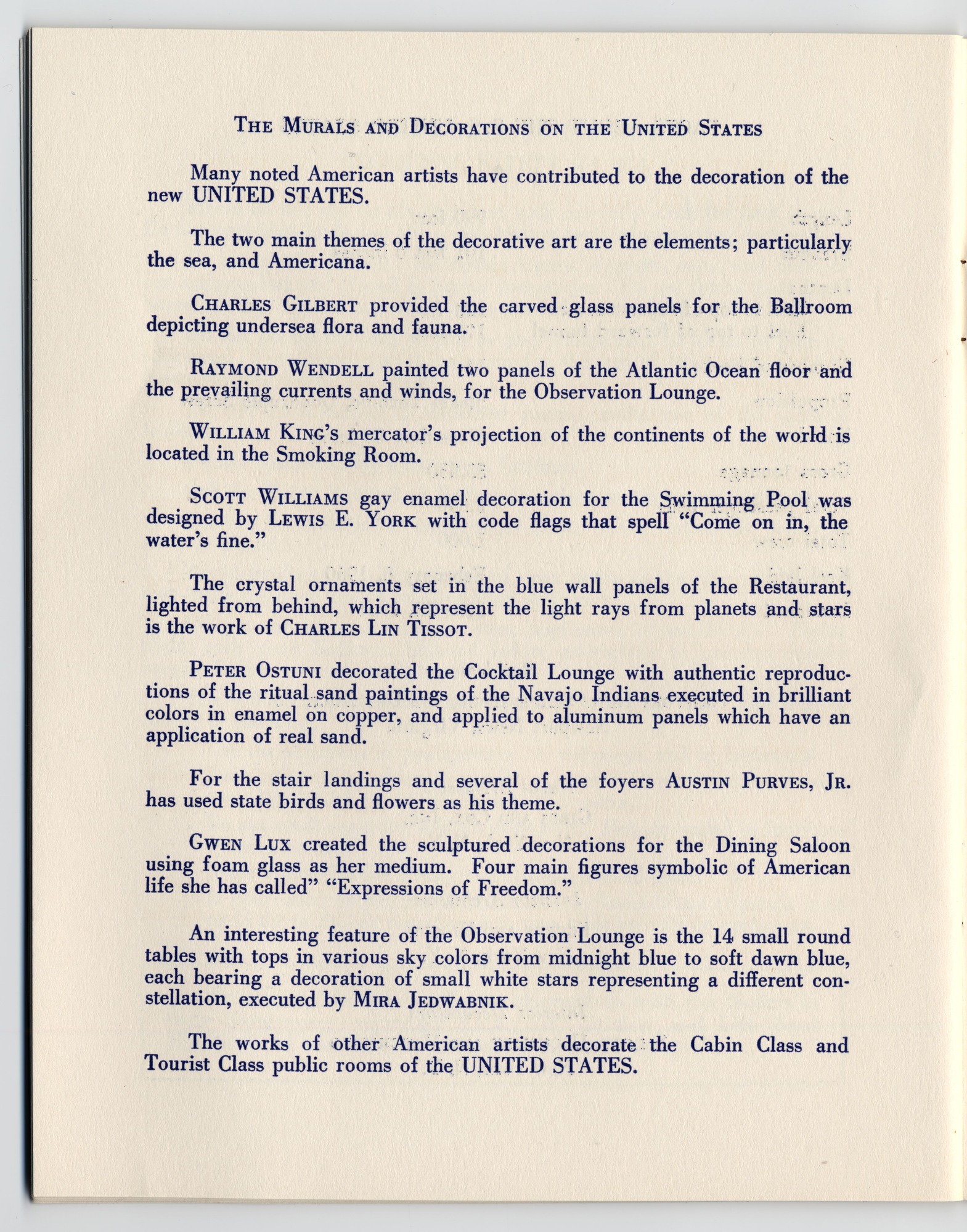 A small booklet with a red and blue striped cover. The booklet has 34 pages and the words are printed in blue ink.