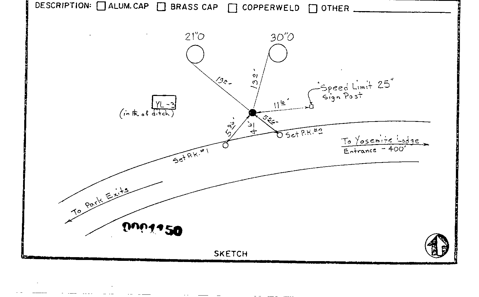 00001150 Survey Monumentation Sketch
