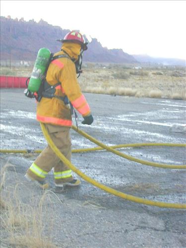 Vehicle fire training at Mesa Verde National Park, 2001