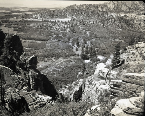 Record of vandalism, a half mile west of Neck Spring, Lee property beyond pine trees. Water matters involving Evan S. Lee.