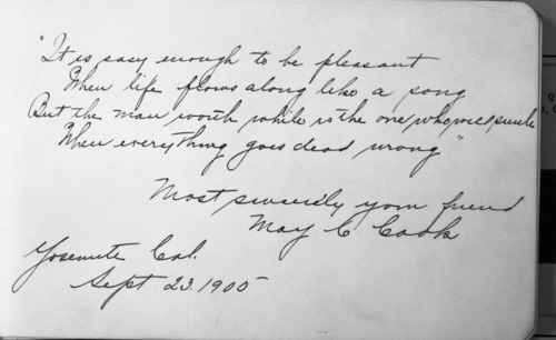 Autograph of Marjorie May Cook in autograph book of Nellie and Dorothy Atkinson. Copied courtesy Bonnie Douthit. Copied October 1980 by Michael Dixon.