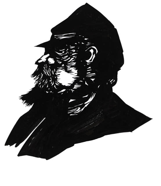 The head of a generic Union soldier in profile.