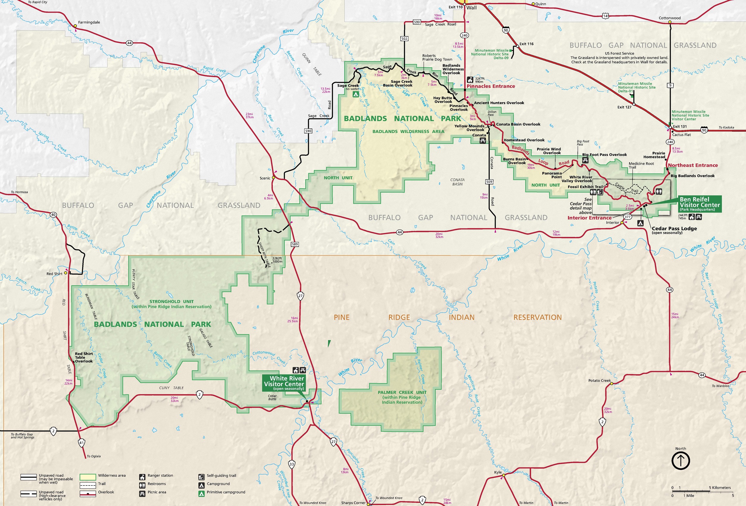 Badlands National Park Map
