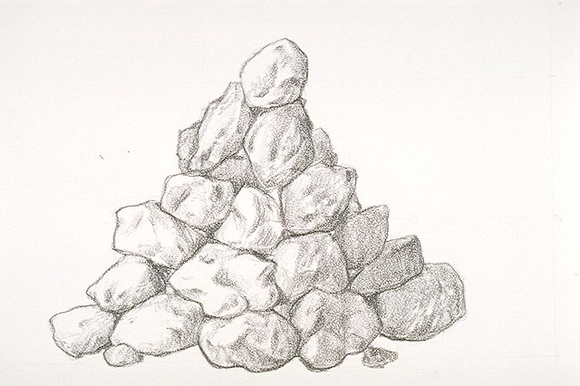 A typical ahu of erected piles of stones which Hawaiian travelers used to mark routes along trails, memorialize their passage, and/or to please the gods.