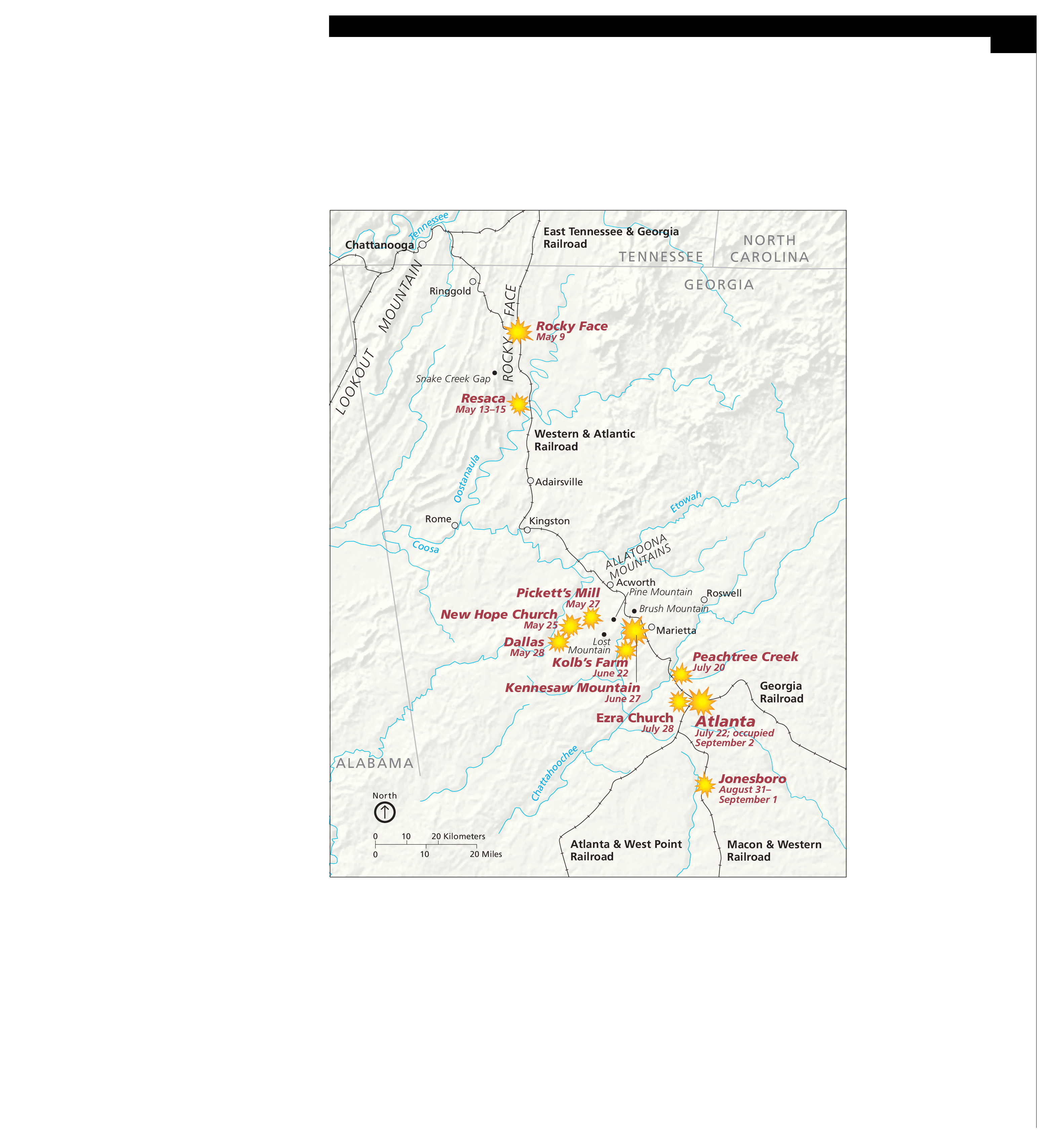 Kennesaw Mountain National Battlefield Park The Atlanta Campaign Map