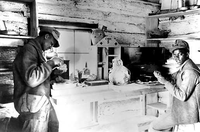 HPC-000665. Field laboratory, Jamestown Island. (African-American workers in the lab). Colonial National Historical Park.