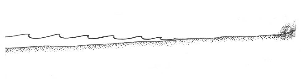 Wave action on a beach.