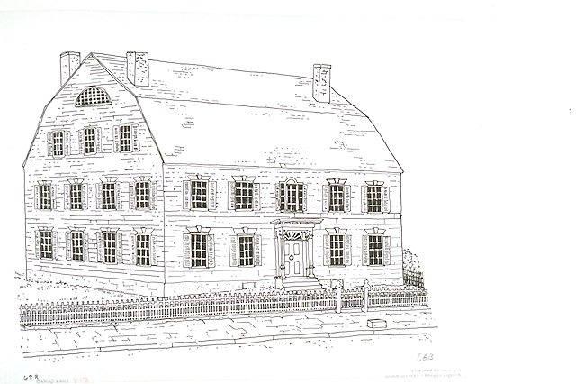 Exterior view of the former home of Jonathan Dayton in Elizabeth, New Jersey.
