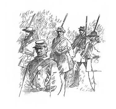 five Federal (Union) soldiers