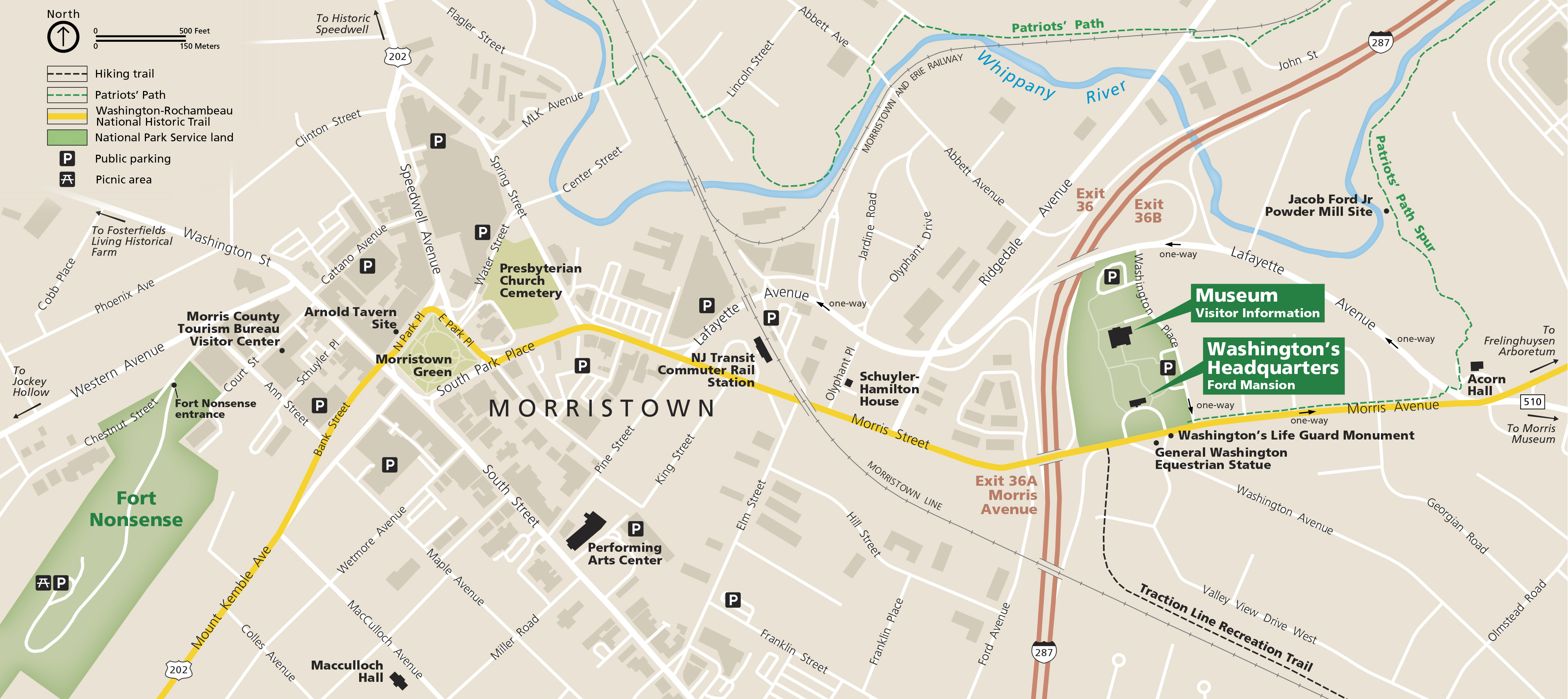 Morristown National Historical Park Morristown Downtown Map
