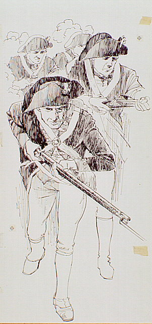 The British 2nd Battalion of guards attacking the American Continental's 2nd Maryland Regiment.