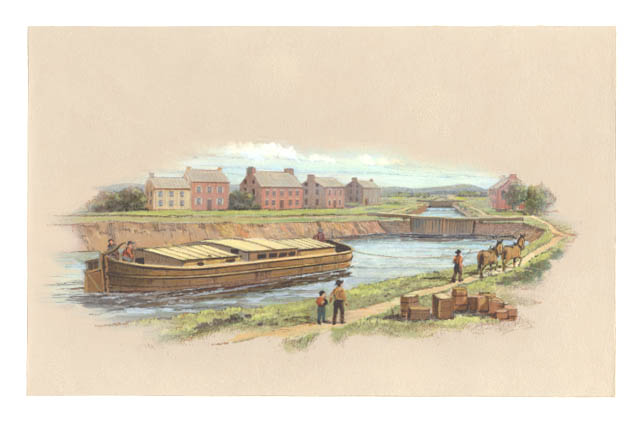 Canal boat on the Schuylkill Canal at Birdsboro, Pennsylvania.