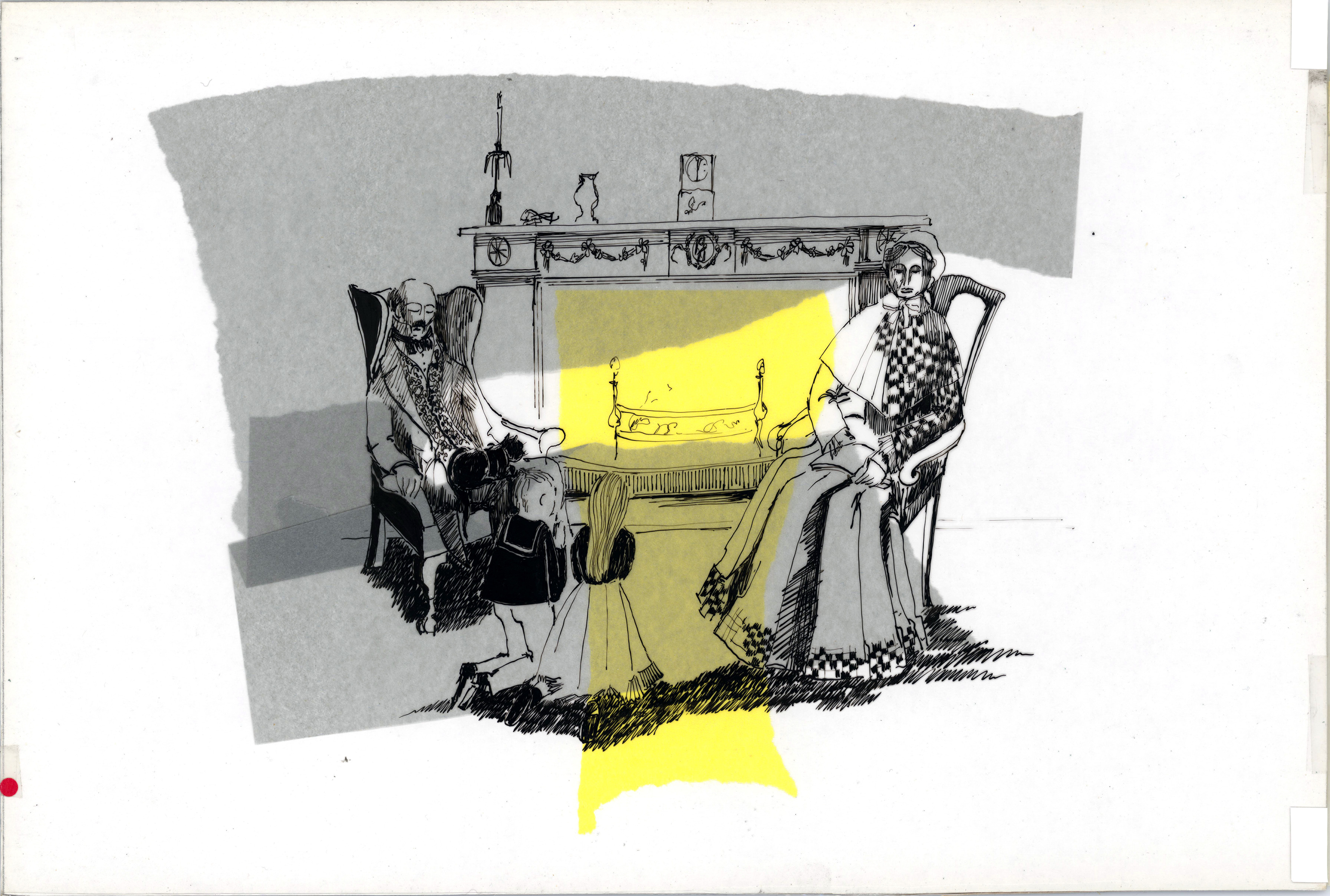 Custis-Lee family during evening prayers.