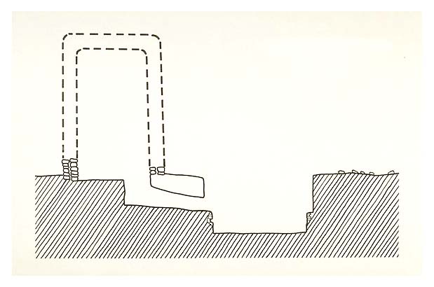 Cross-section of a tower, a tunnel, and a kiva.
