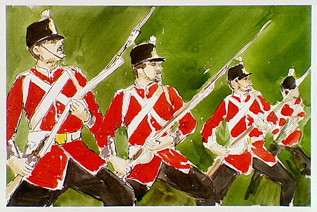 British soldiers during drill.