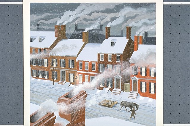 Air pollution caused by wood burning fireplaces in a colonial setting (Philadelphia).