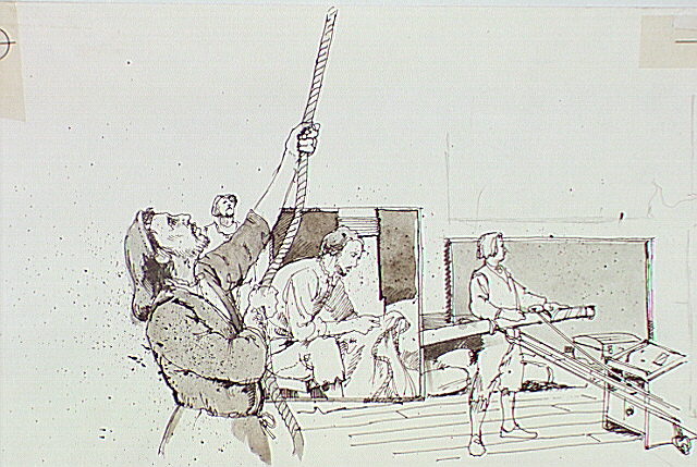 Crew group depicts various activities associated with sailing.