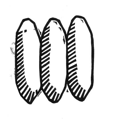 three loaves of bread