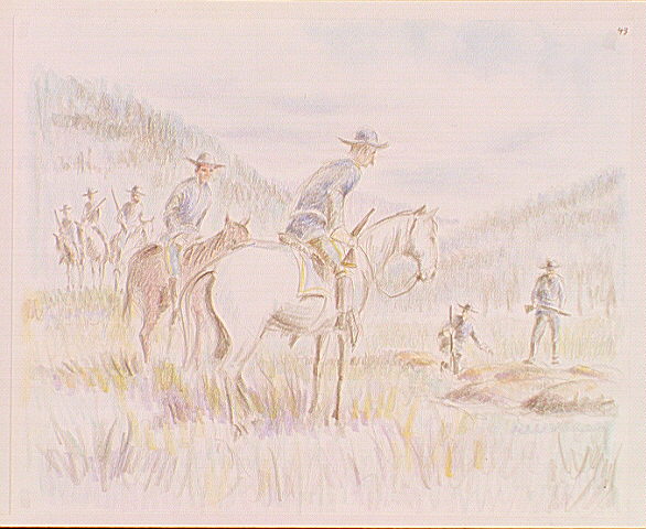 United States soldiers tracking Nez Perce.