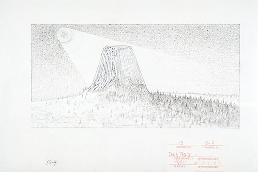 Illustration comparing and contrasting Devils Tower's south and north faces.