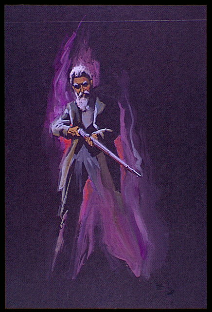 John Brown holding a rifle.