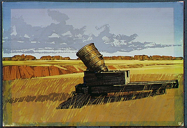 Mortar in middle of a field (Yorktown?).