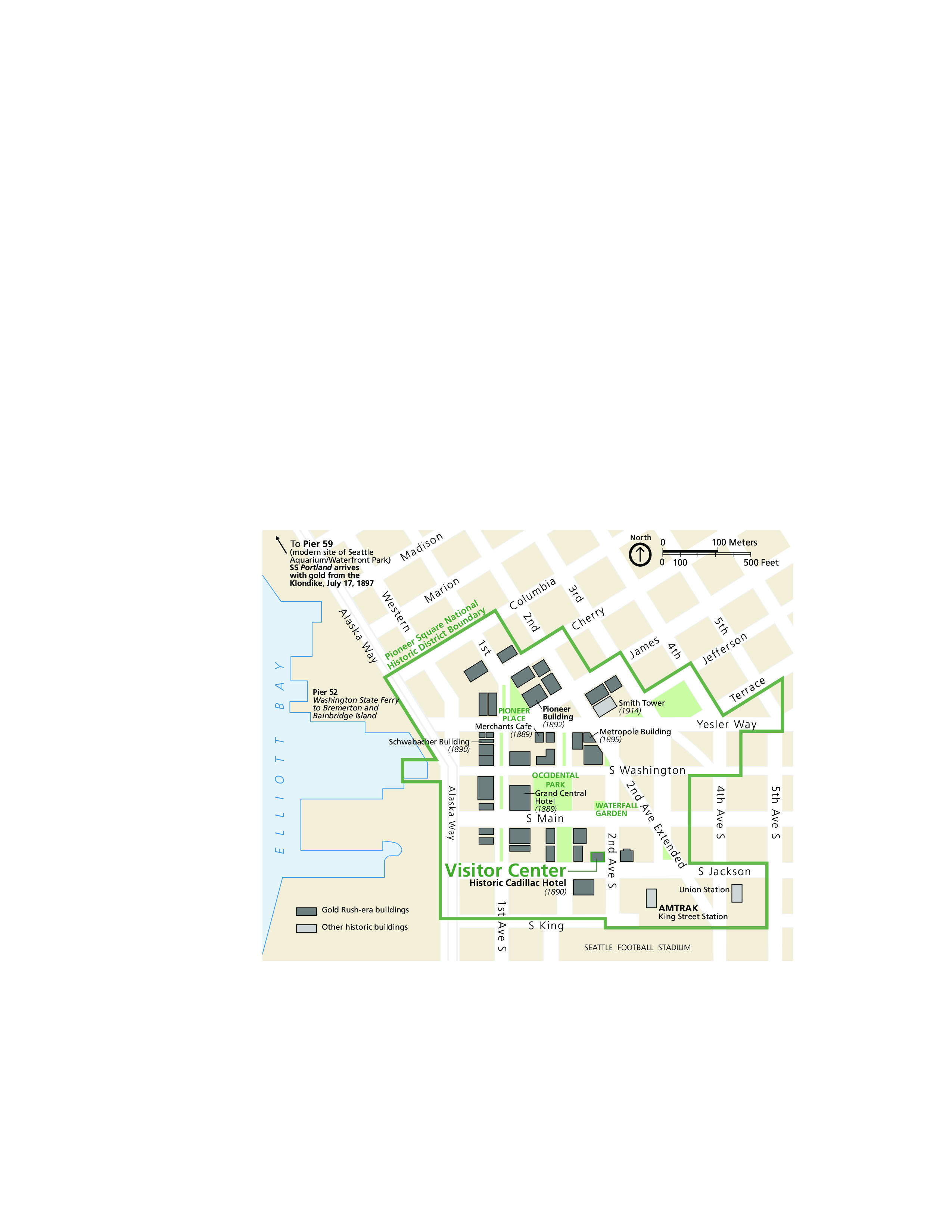 Klondike Gold Rush - Seattle Unit National Historical Park Gold Rush-era Seattle Today Map