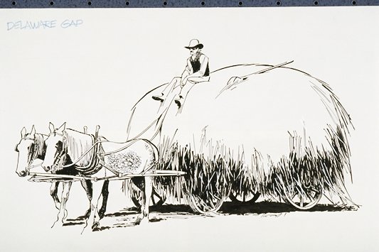 Wagon loaded with hay.